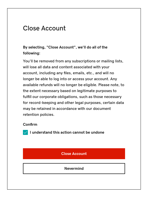 Closing a GoDaddy account